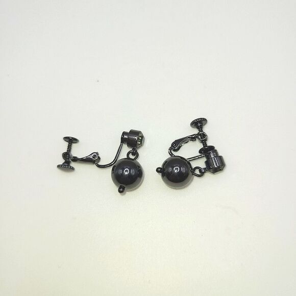 Joan Rivers Ball Clip On Earrings, Gunmetal - Picture 5 of 7